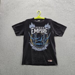 WWE Men Shirt M Black Graphic Roman Roman Reigns Empire Logo Short Sleeve